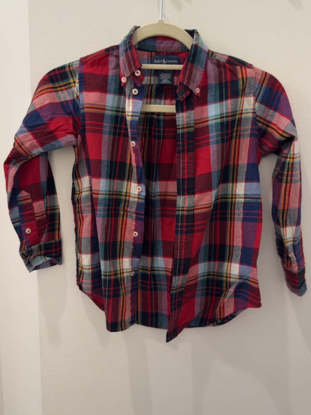 Boys Ralph Lauren Multicolor Plaid Cotton Button-Up long sleeve Shirt